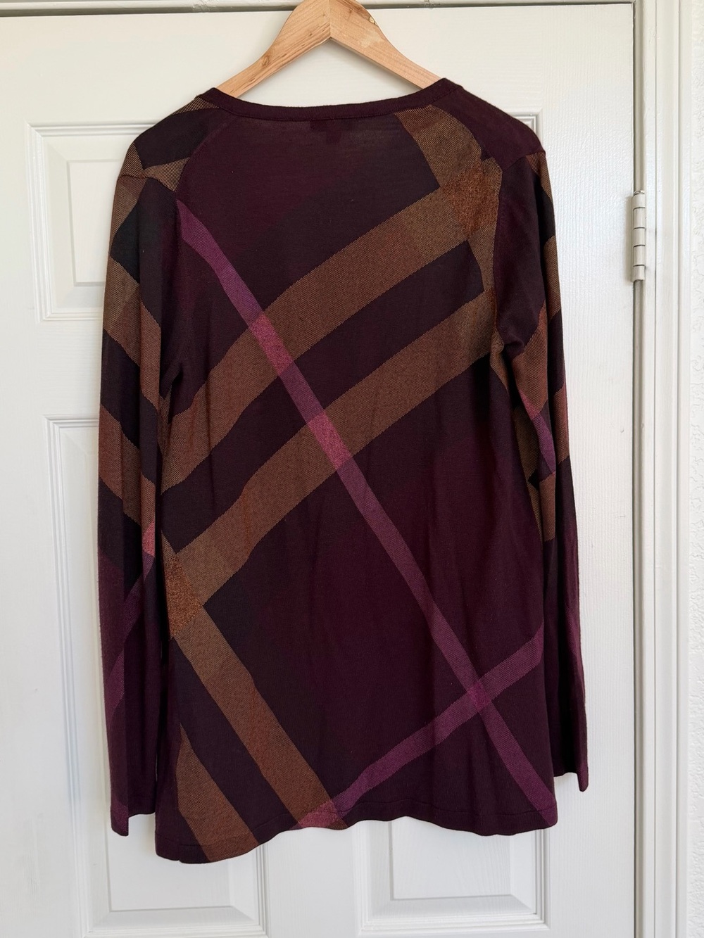 Burberry Brit Wool Cashmere Cardigan Sweater Purple Plum Size Large - Picture 7 of 8